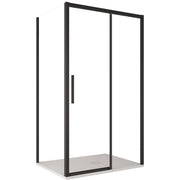 Box doccia due lati con profili neri scorrevole cristallo 6mm h195 lagoa duo, misura 70x110