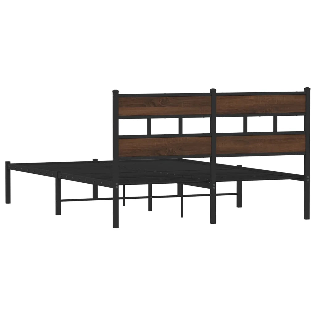 Giroletto senza Materasso con Testiera-Struttura letto con testiera Rovere Marrone 160x200cm