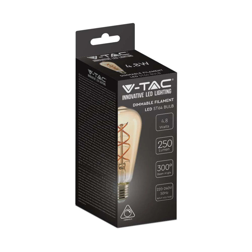 5W ST64 Bulb filamento 1800k Dimmabile in vetro ambra