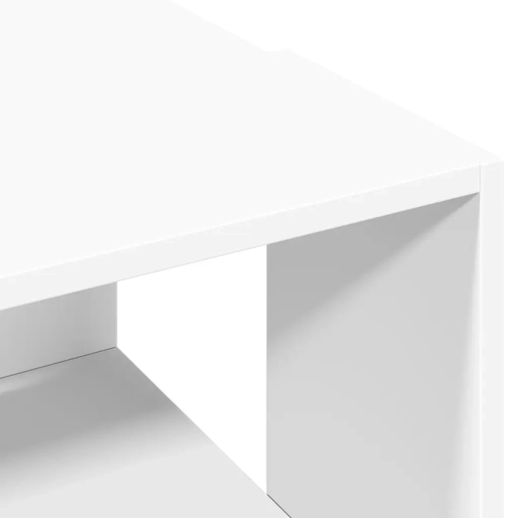 Tavolino da Salotto Bianco 89,5x48x30 cm in Legno Multistrato 848150