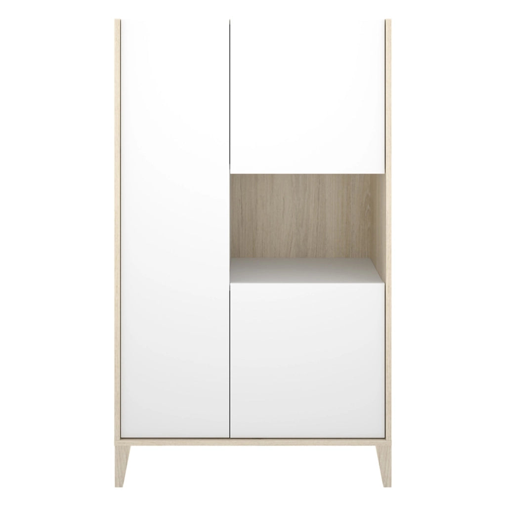 Madia Cleburne, Credenza 4 Ripiani, 43x81x138h cm Bianco