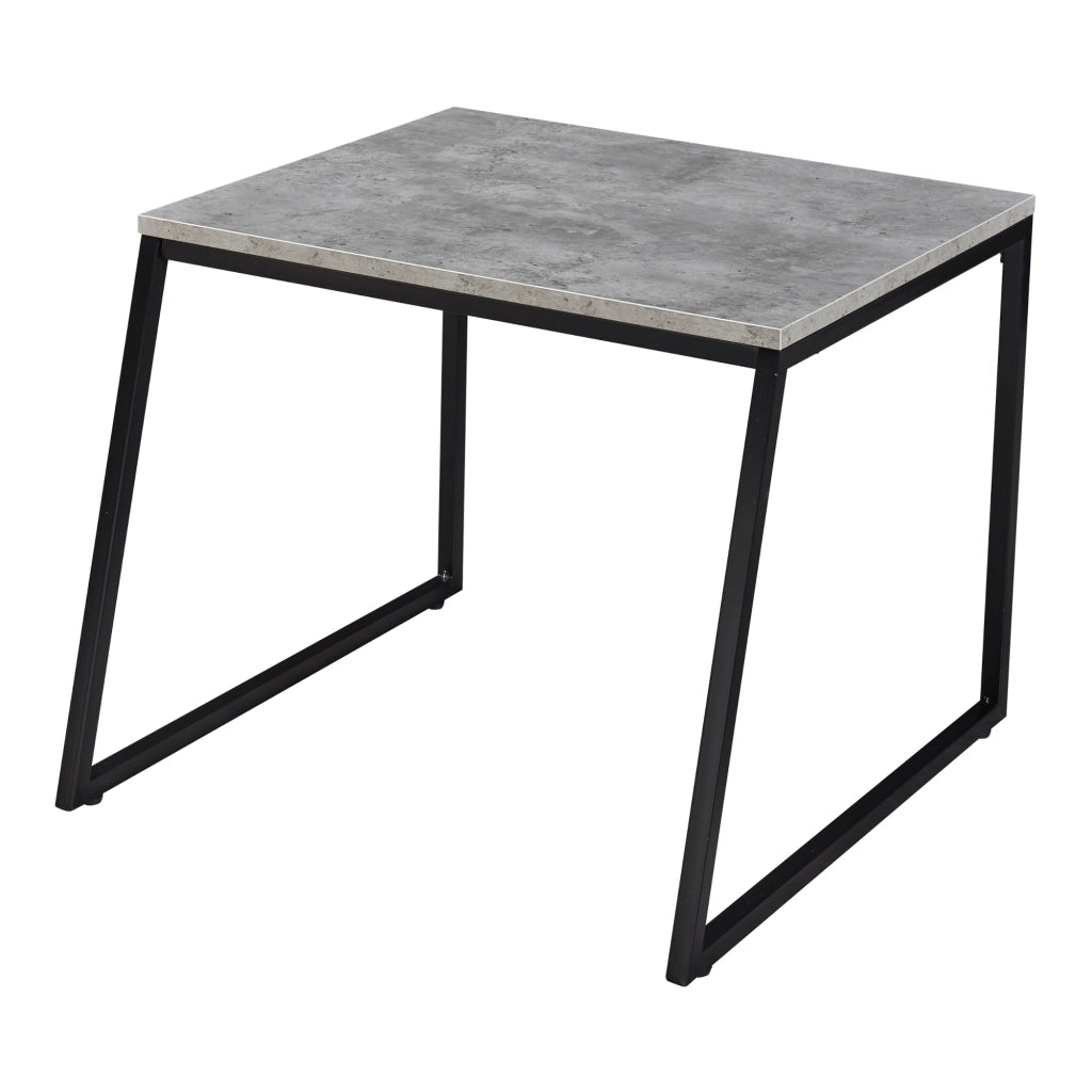 Set Hyllestad 2 Tavolini Sovrapponibili - Effetto Cemento / Nero [en.casa]