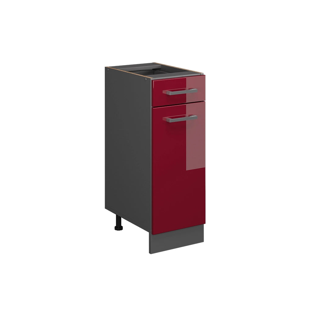 Vicco Mobiletto base per cucina Rosso lucido 30 cm senza piano di lavoro