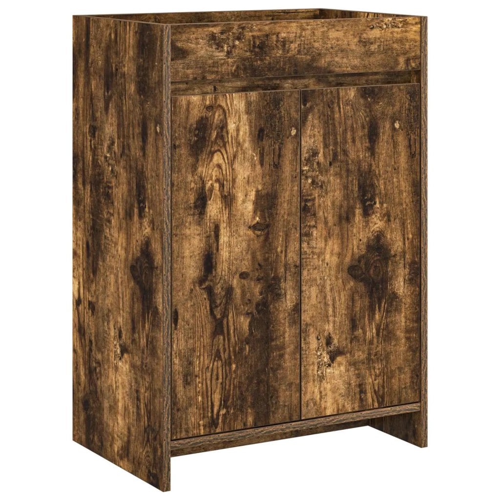 Mobiletto da Bagno Sotto Lavabo Rovere Fumo 56 x 37,5 x 81 cm