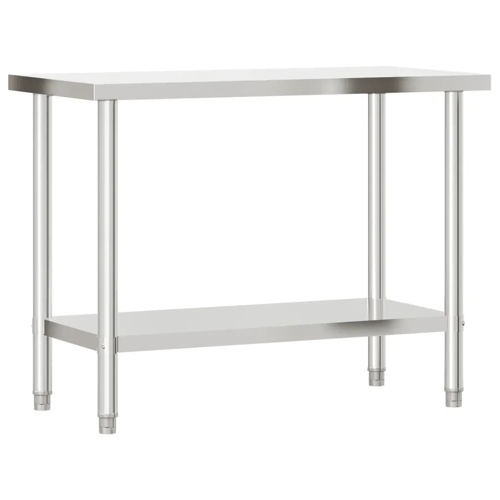 Tavolo Lavoro Cucina con Ripiano 110x55x150 cm Acciaio Inox