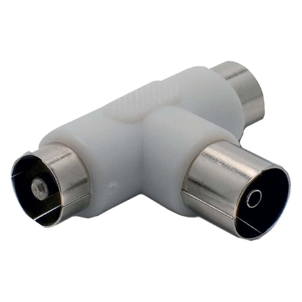 ADATTATORE PARTITORE TV A 'T' 2 spine / 1 presa - busta append.- 10 pezzi  - METRONIC