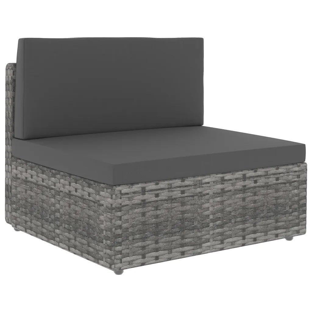 Set Divani da Giardino 2 pz in Polyrattan Grigio 49522