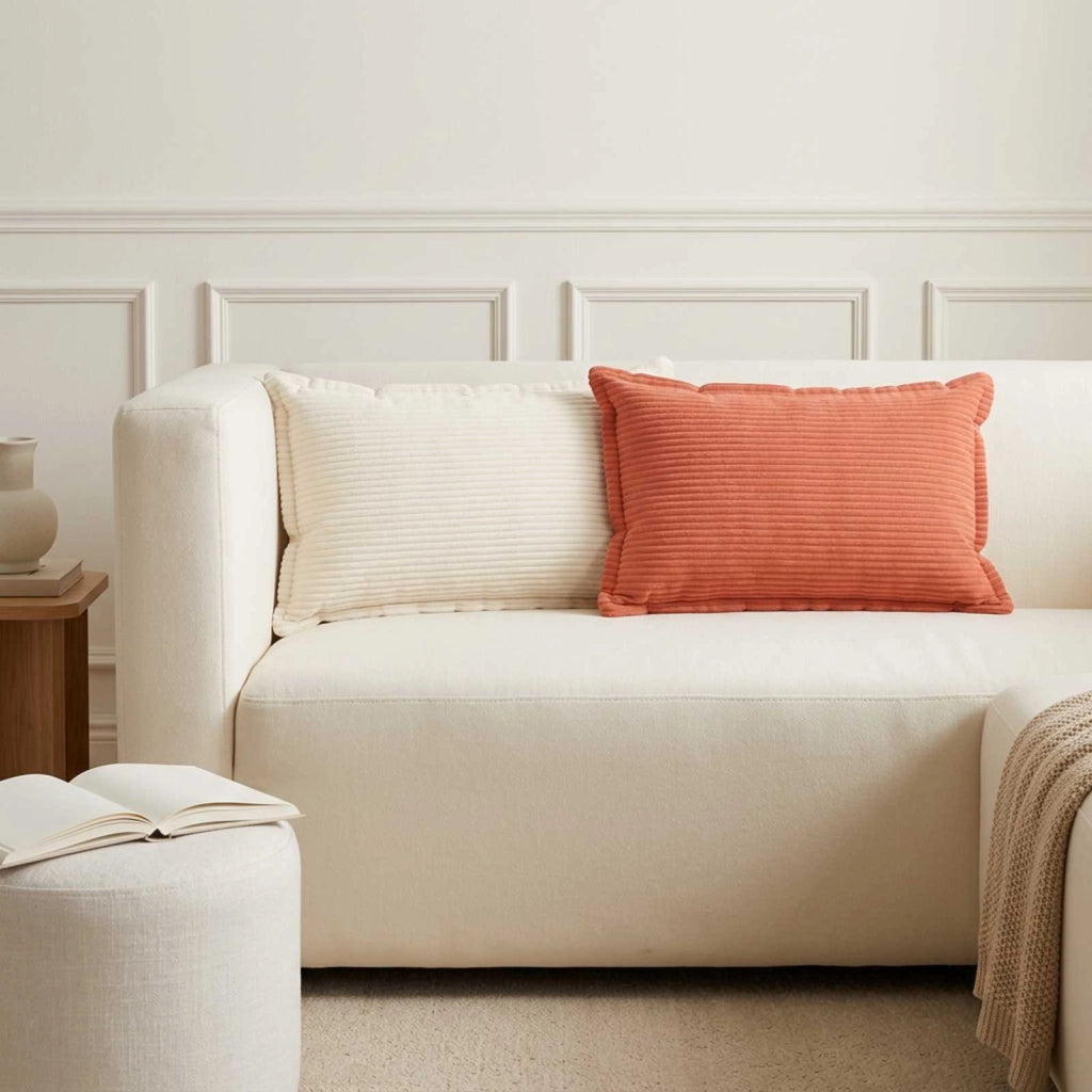 Federa 6 pz HOUTEN Crema 40 x 60 cm corduroy 917513