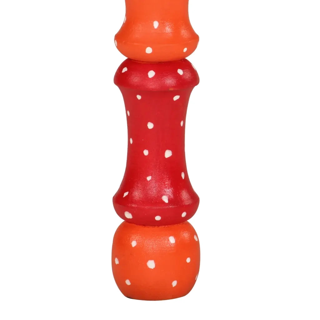 Tavolino Salotto-Tavolino da soggiorno-Tavolo Arancione Dipinto a Mano Legno Massello Mango