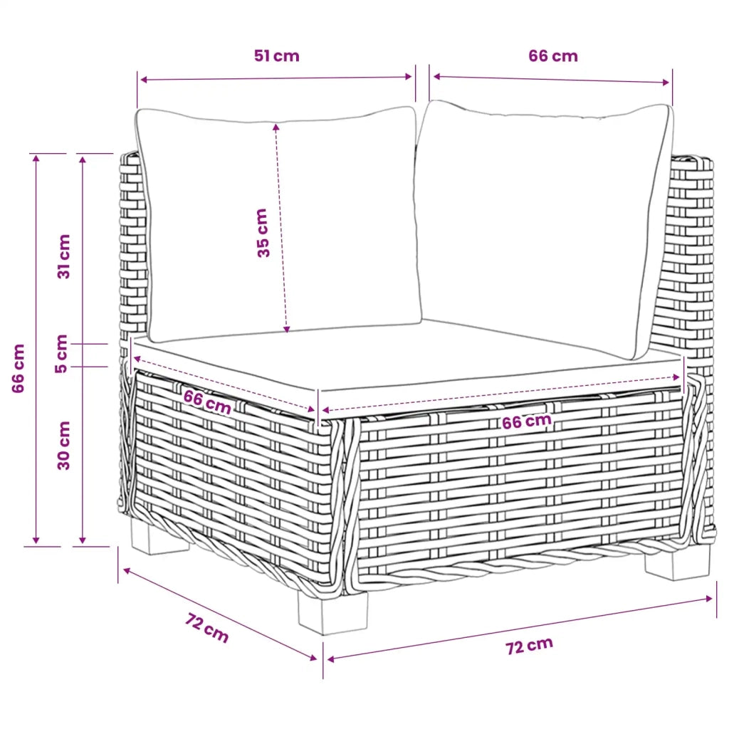 2 pz Set Lounge in Rattan con Cuscini GENDT Rattan naturale 3429856