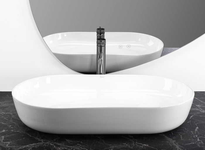 Lavabo Da Appoggio In Ceramica Cleo 71 White-rea
