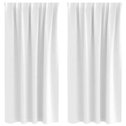 Tende Oscuranti | Tende Blackout con Anelli 2 pz Bianco brillante 175 x 140 cm