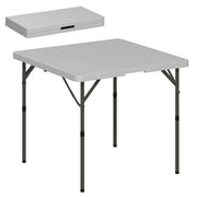 Tavolo da Campeggio Pieghevole 86x86x74 cm Regolabile su 2 Altezze in HDPE e Metallo Grigio Scuro