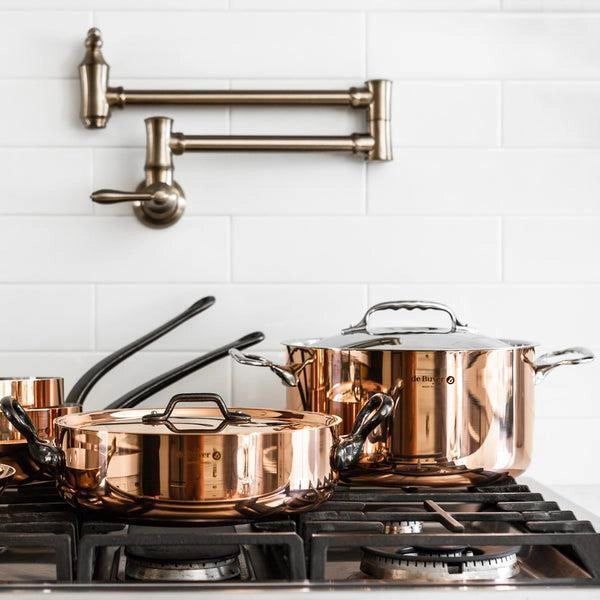 De Buyer 6242.28 Prima Matera Pentola 8 L in Rame con Rivestimento in Acciaio Inox colore Rame