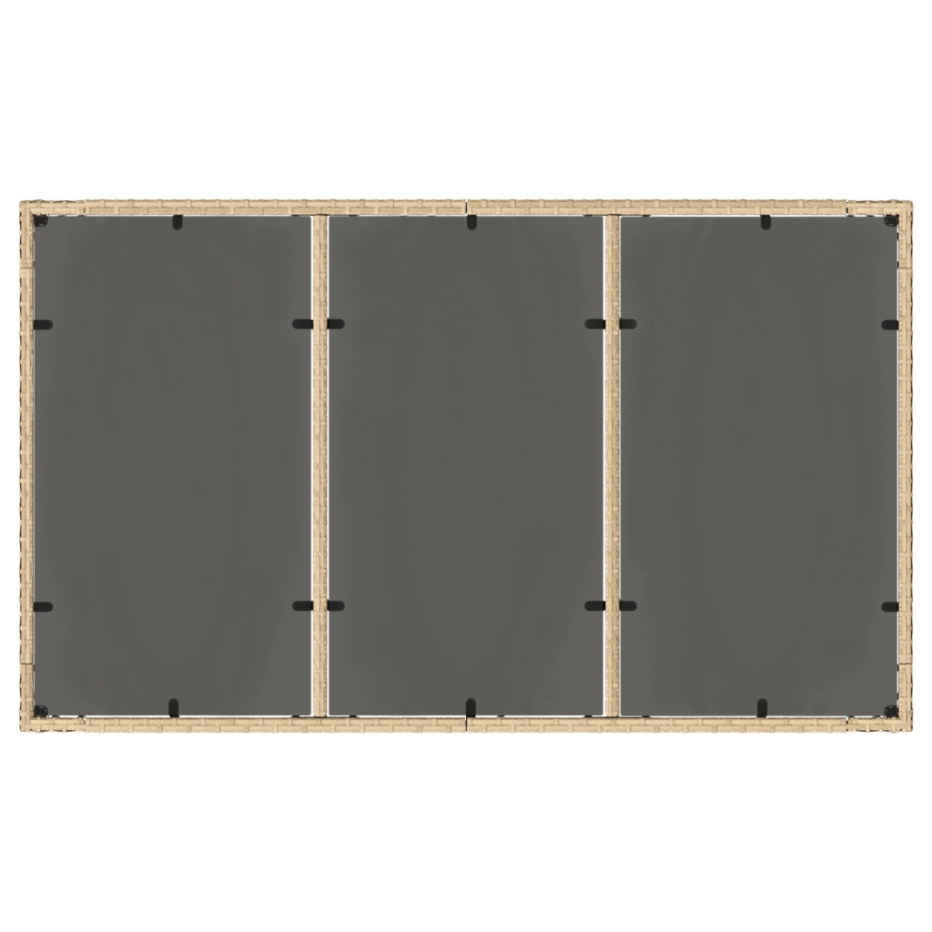 Set da Pranzo da Giardino 7 Pezzi con Cuscini Beige in Polyrattan