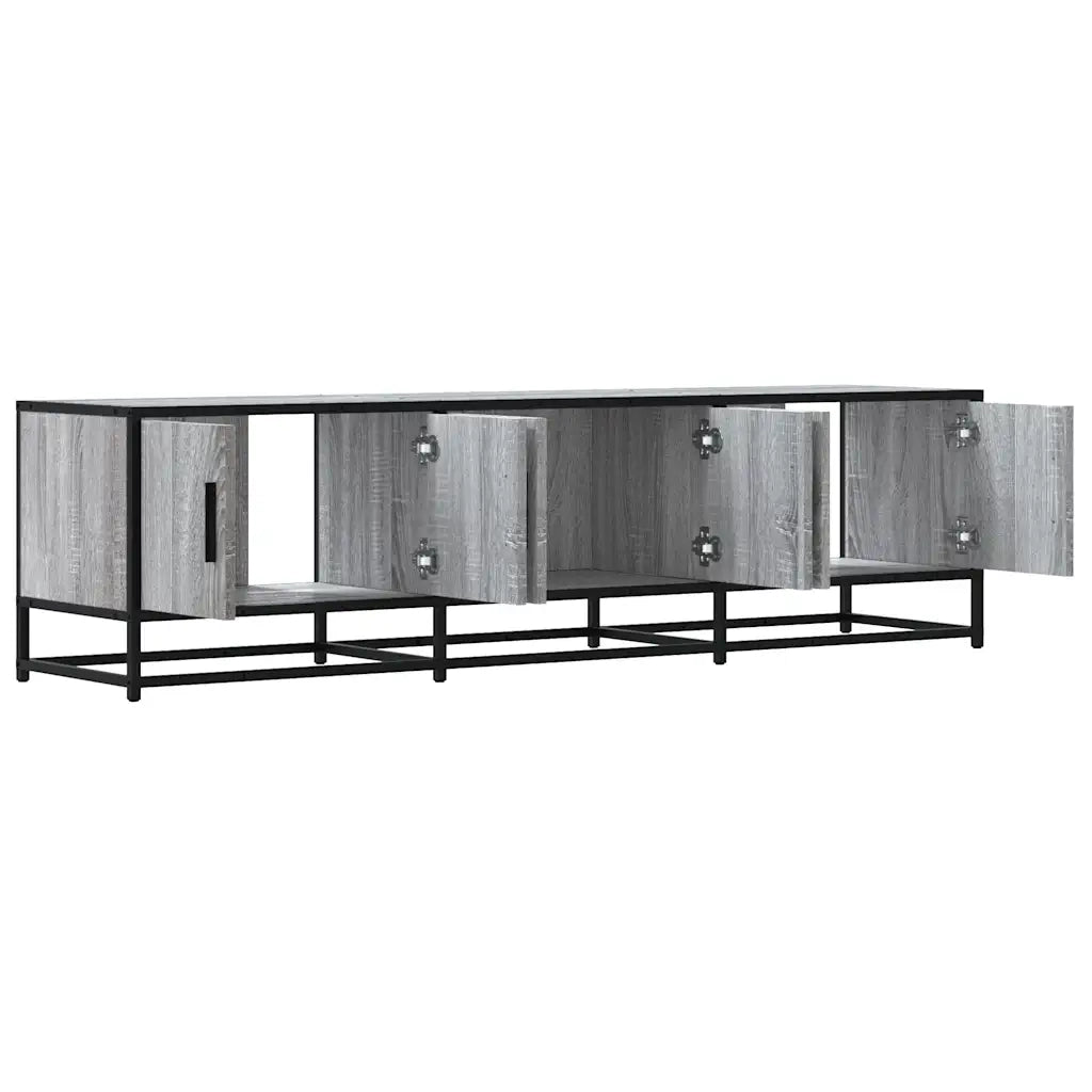 Mobile TV Grigio Sonoma 150x35x41cm in Truciolato e Metallo