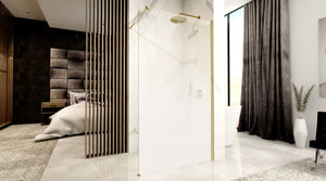 Parete Doccia Rea Aero Ombre Gold Brush/white 110