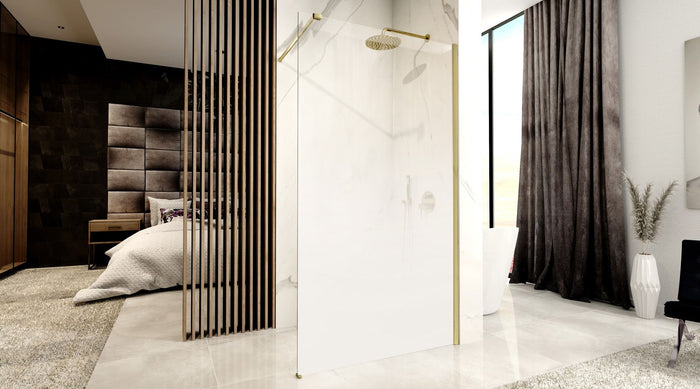 Parete Doccia Rea Aero Ombre Gold Brush/white 110