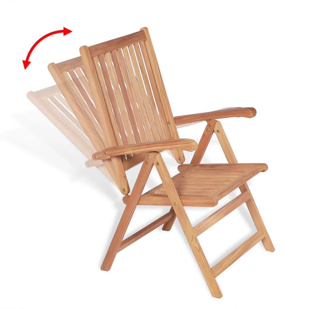 Set da Pranzo da Giardino 7pz Sedie Pieghevoli Massello di Teak 43032