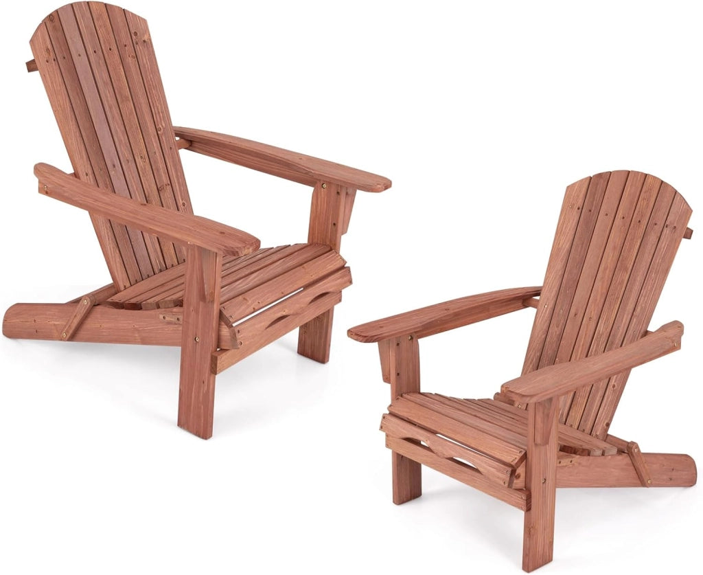 Sedia Adirondack Pieghevole, Sedia da Giardino in Legno di Abete, Poltrona Prendisole con Schienale Alto, Portata 180 kg, 89 x 71 x 94 cm (89 x 71 x 94 cm,Grigio,1)