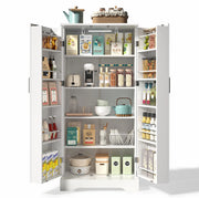 Credenza da cucina 60x35x128 cm in MDF bianco, LED con sensore
