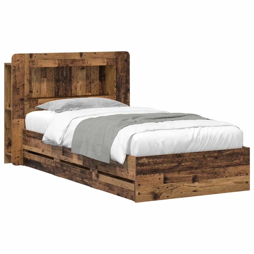 Telaio del letto con storage Legno antico 80 x 200 cm