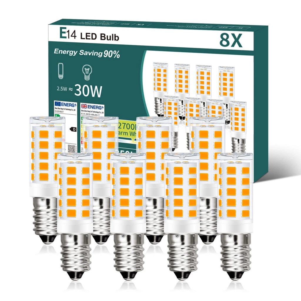 ZMH Lampadina LED E14 vintage confezione da 8 2700K vetro retrò 2,5W lampada a risparmio energetico E14 8 pezzi