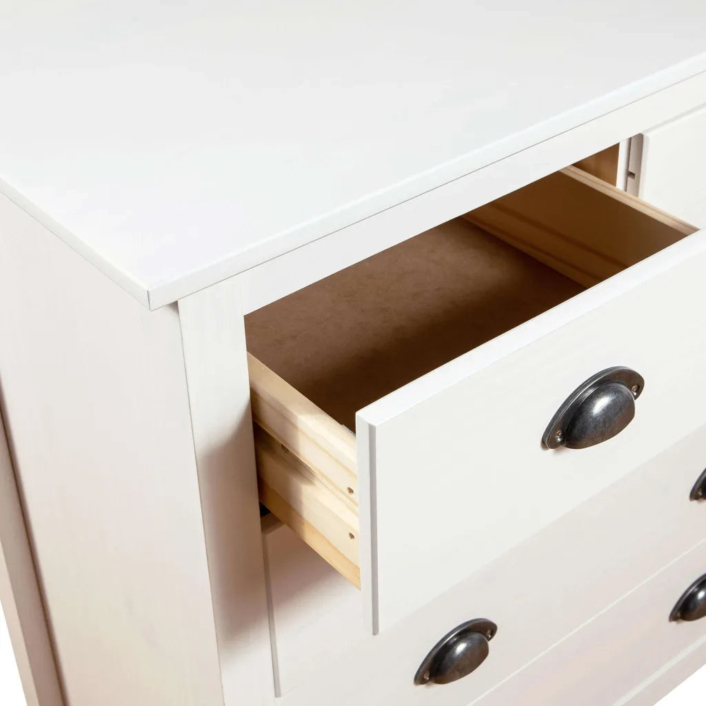 Credenza-Buffet-Armadio da cucina Hill Bianca 79x40x80 cm in Legno Massello di Pino 231779