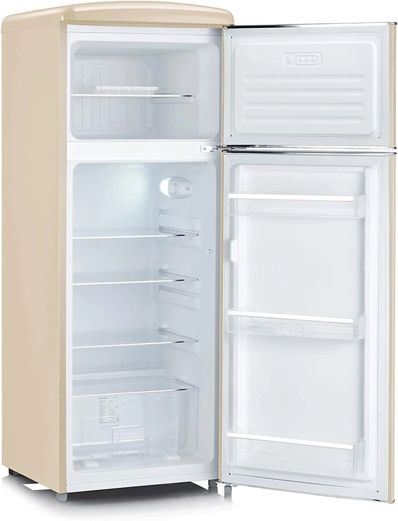 Rkg 8933 retrò - frigorifero doppia porta, 208 litri, classe e (a++), statico, colore crema