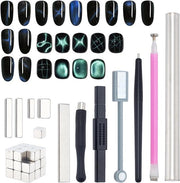 Set di magneti a forma di occhi di gatto con 38 pezzi - Smalto per unghie Cat Eye Gel - 3D Magnetici Occhi di Gatto in Kunst - Strumenti per design unghie