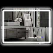 Specchio da bagno con illuminazione 50x70 cm, specchio a LED da parete con funzione musicale Bluetooth, interruttore touch, funzione memoria,