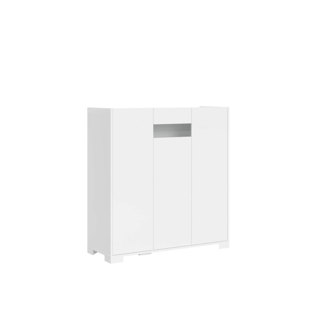 Credenza alta 3 ante 100x35x110 cm bianco lucido - RIFLESSO