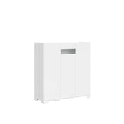 Credenza alta 3 ante 100x35x110 cm bianco lucido - RIFLESSO