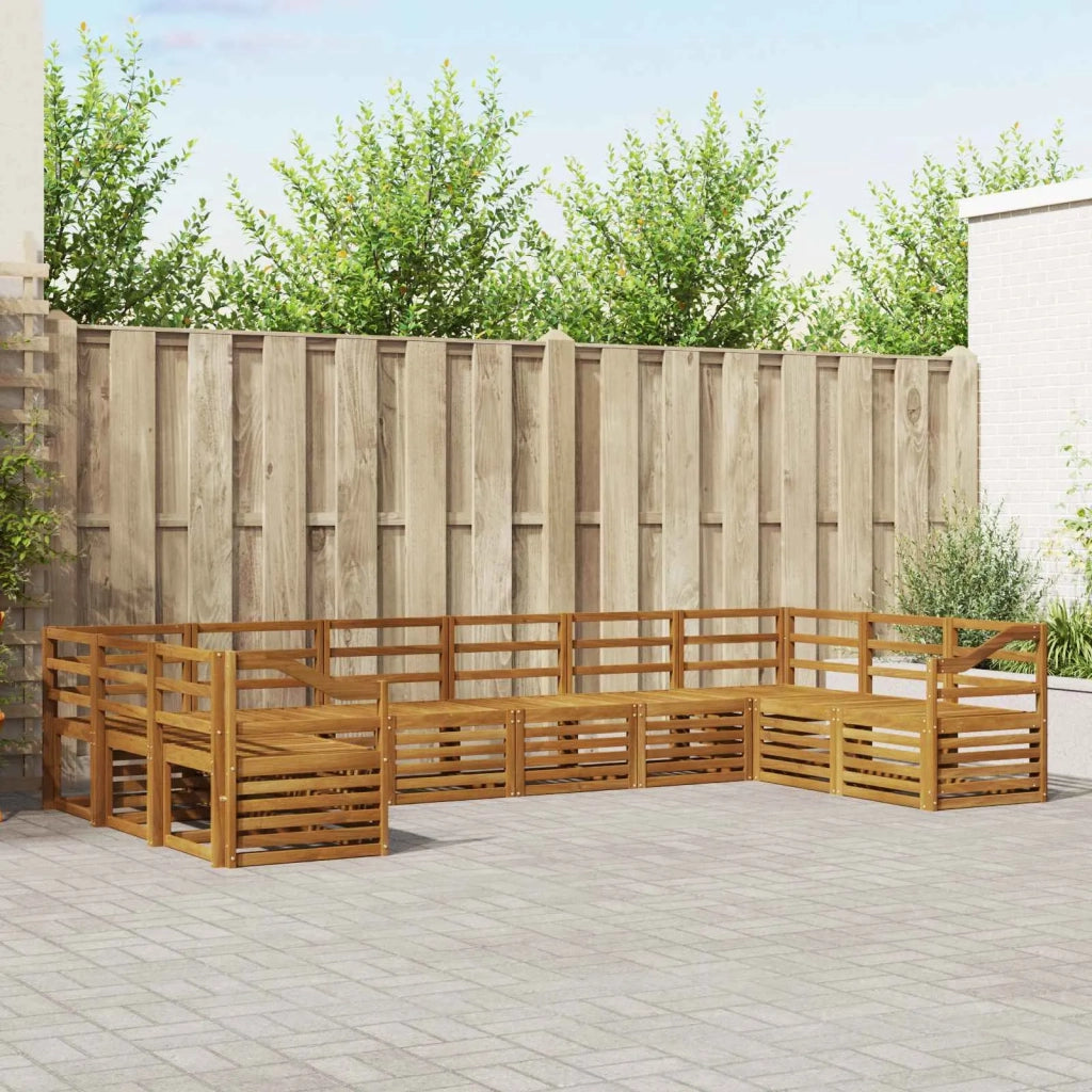 Set divani 10 pcs Naturale Legno di Acacia Massello 3375574