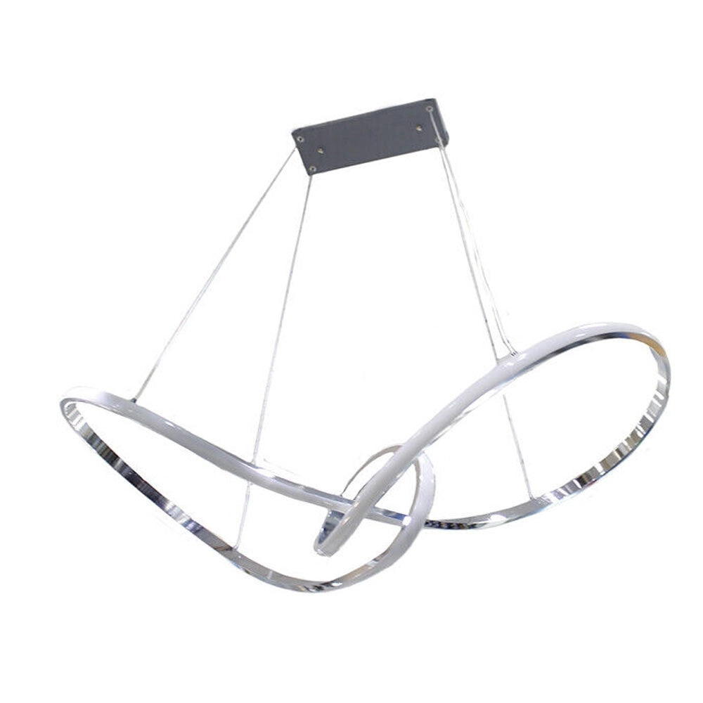 Trade Shop - Lampadario Led Moderno Forma Fiocco 38 Watt Tecnologia Cct 3 Temperature Di Luce A07-3c - Argento