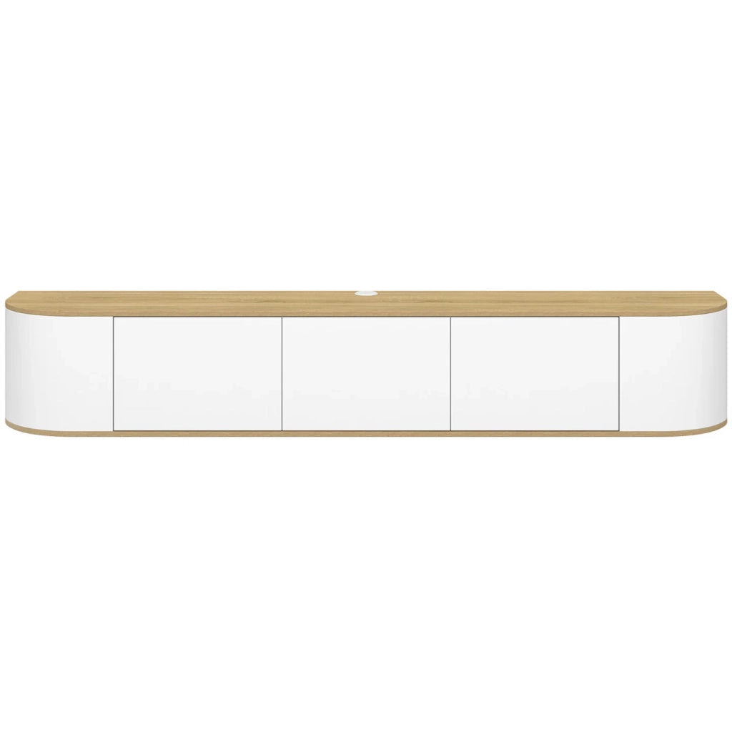 IDMarket - Mobile TV sospeso LEORA 180 cm a 3 ante in legno e bianco