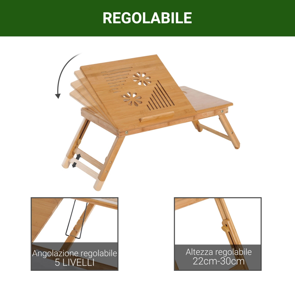 Tavolino da Letto ¨C Minimal ¨C Bamb¨´ 55x35x22-32.5cm