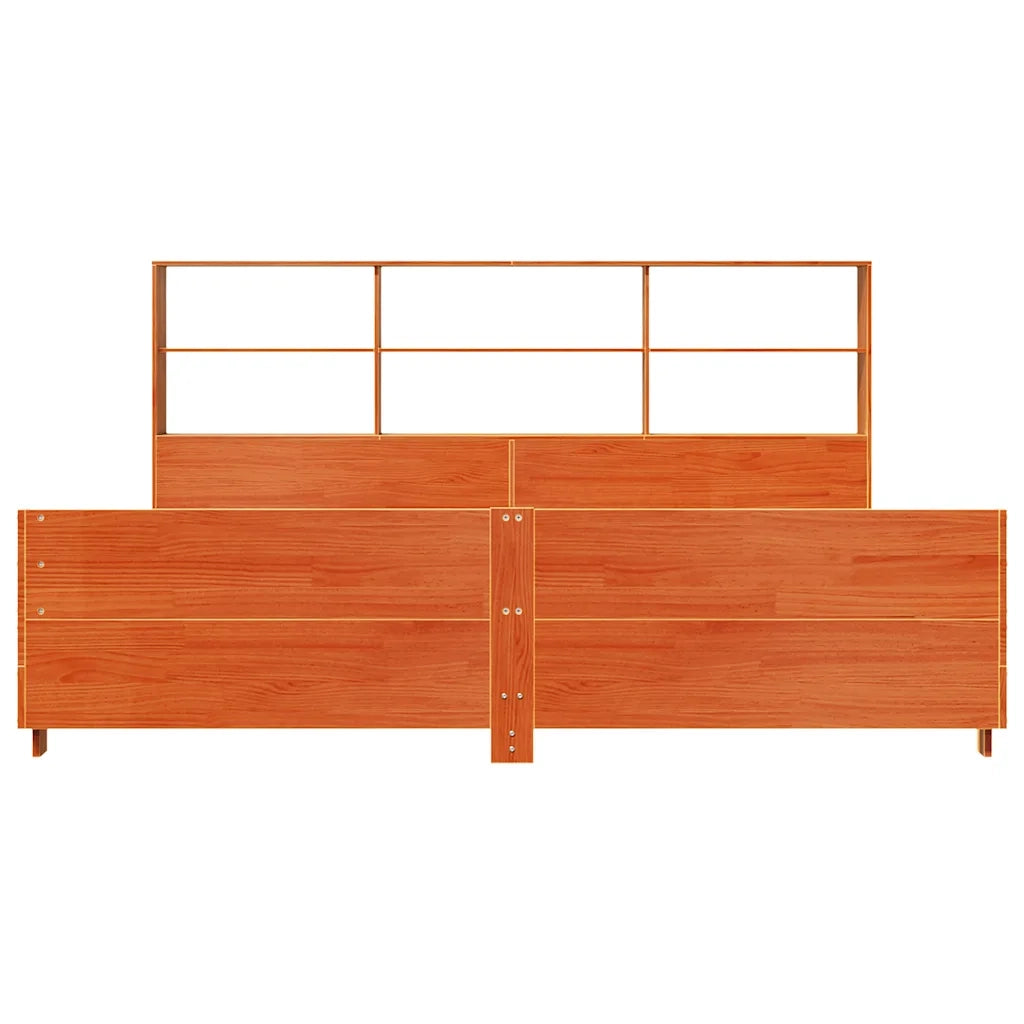 Giroletto senza Materasso Marrone Cera 200x200 cm Legno di Pino 3323679