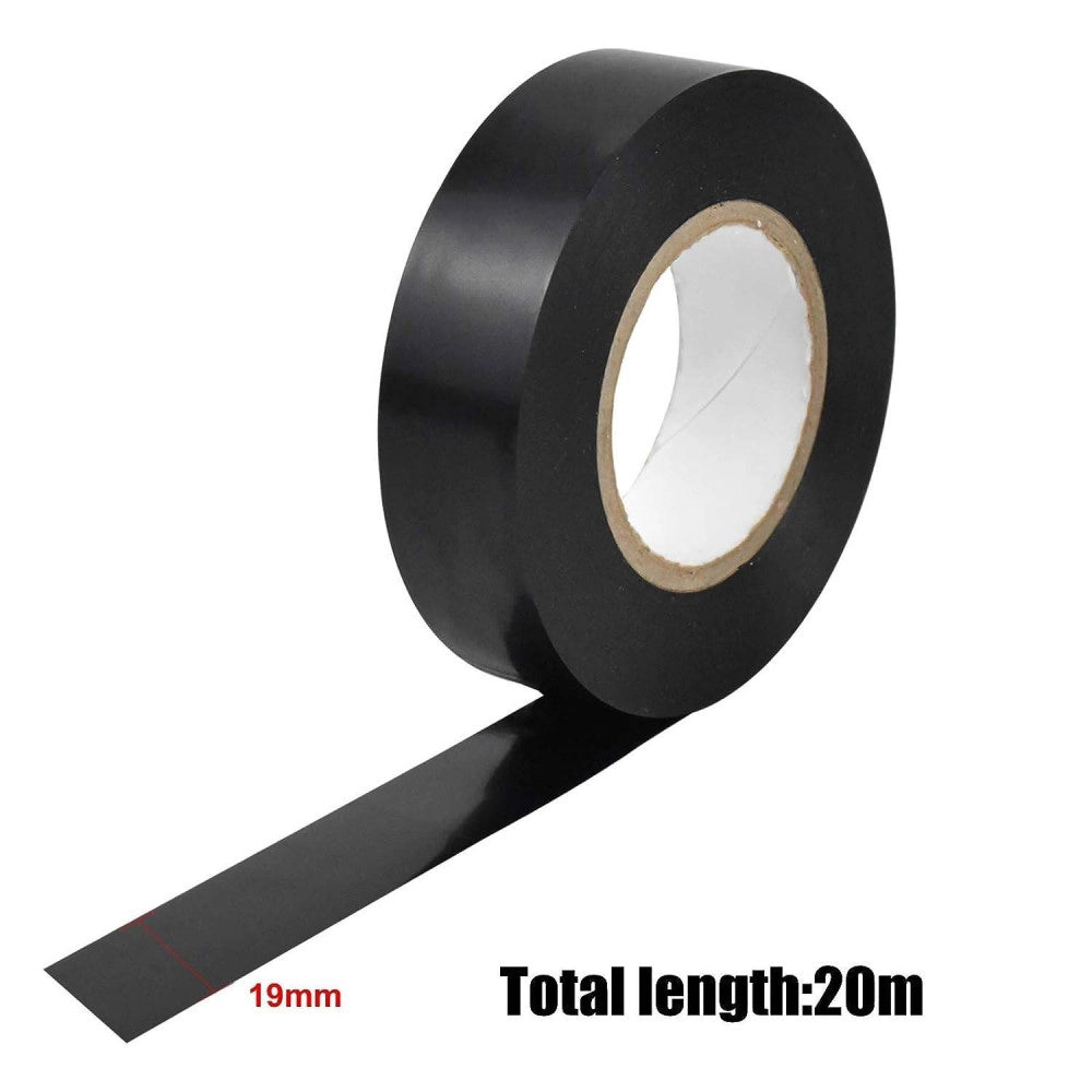 Trade Shop - Set 3 Rotolo Nastro Isolante Adesivo Nero In Pvc 19mm Per 20mt Autoestinguente -