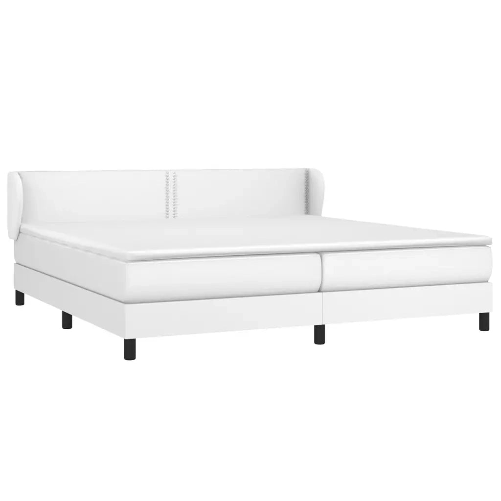 Giroletto a Molle con Materasso Bianco 200x200cm in Similpelle