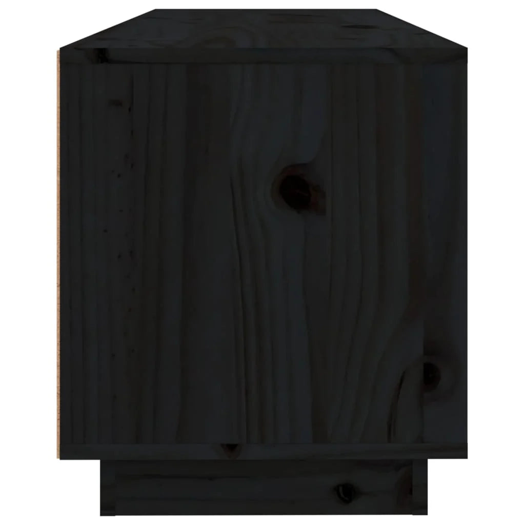 Mobile TV multimediale scaffale TV credenza mobile TV sala da pranzo soggiorno camera da letto 100 x 34 x 40 cm legno di pino massiccio nero 02_0025468