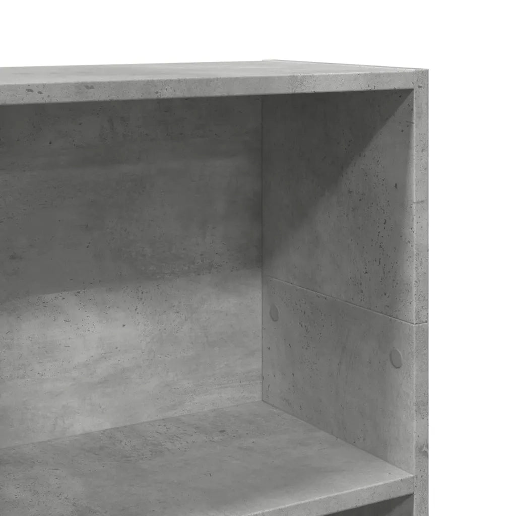 Libreria-Scaffale per Libri-Mobile di Stoccaggio Grigio Cemento 40x24x109 cm in Truciolato