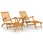 Sedie da esterno con poggiapiedi e tavolo 167 x 56 x 75 cm legno massello di acacia 02_0011918