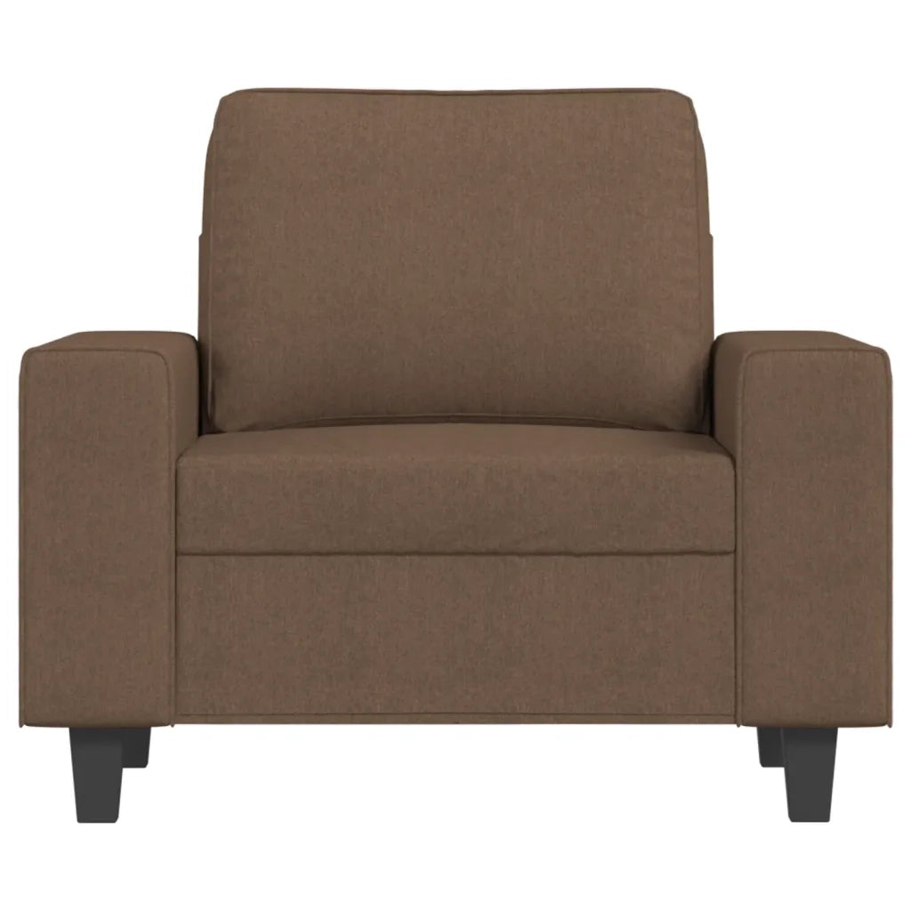 Poltrona con Poggiapiedi Marrone 60 cm in Tessuto