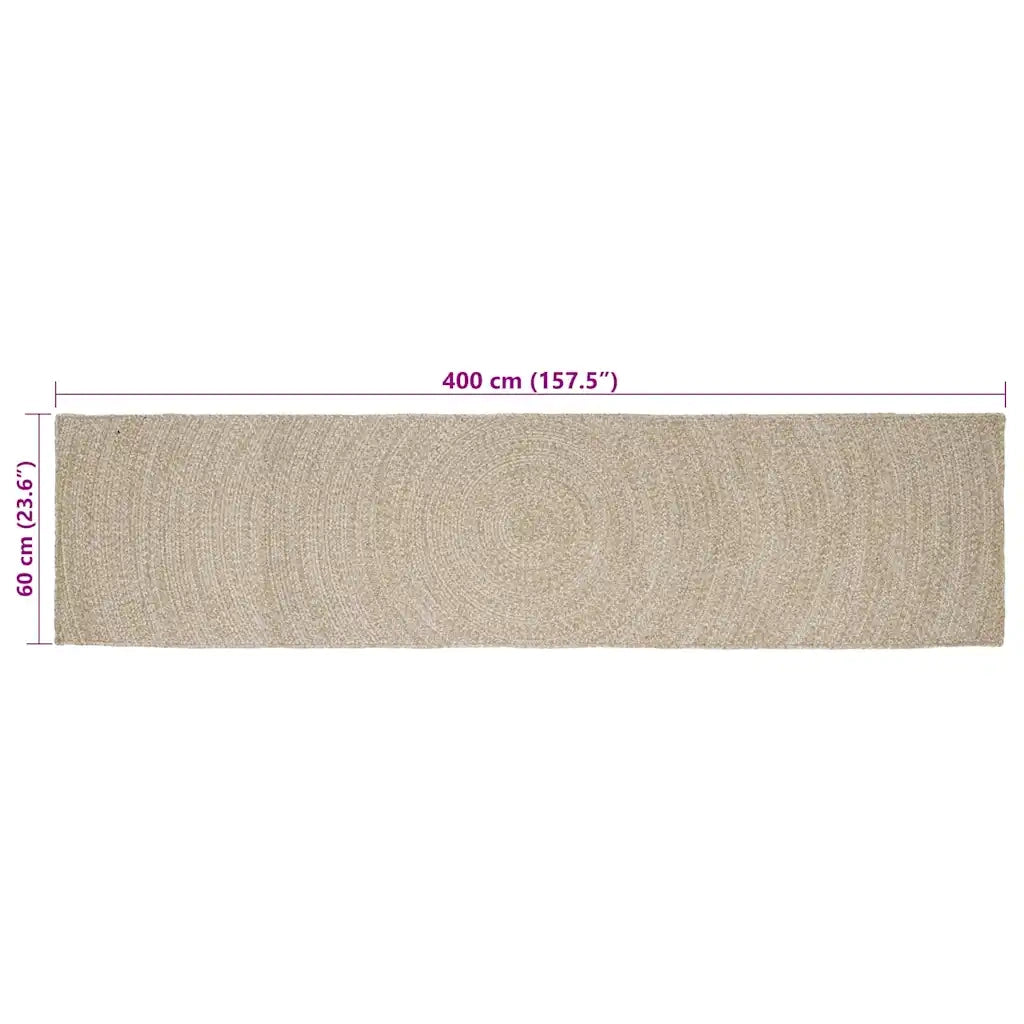 Tappeti per area Naturale e Bianco 60 x 400 cm Juta 42010596