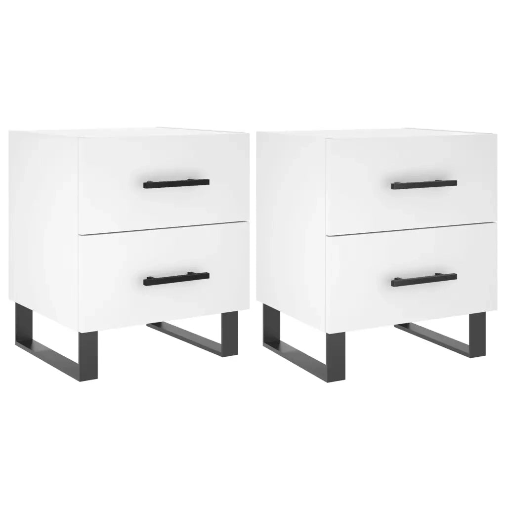 Comodini 2 pz Bianchi 40x35x47,5 cm in Legno Multistrato 827357