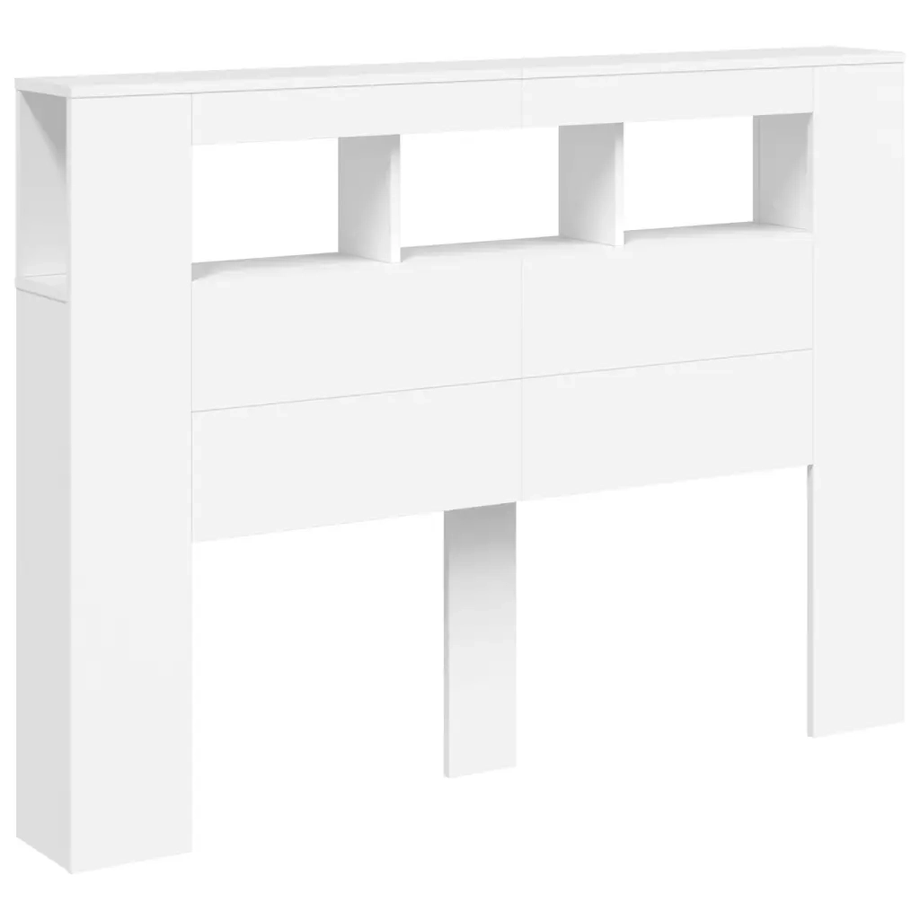 Testiera LED Bianca 140x18,5x103,5 cm Legno Multistrato 837344