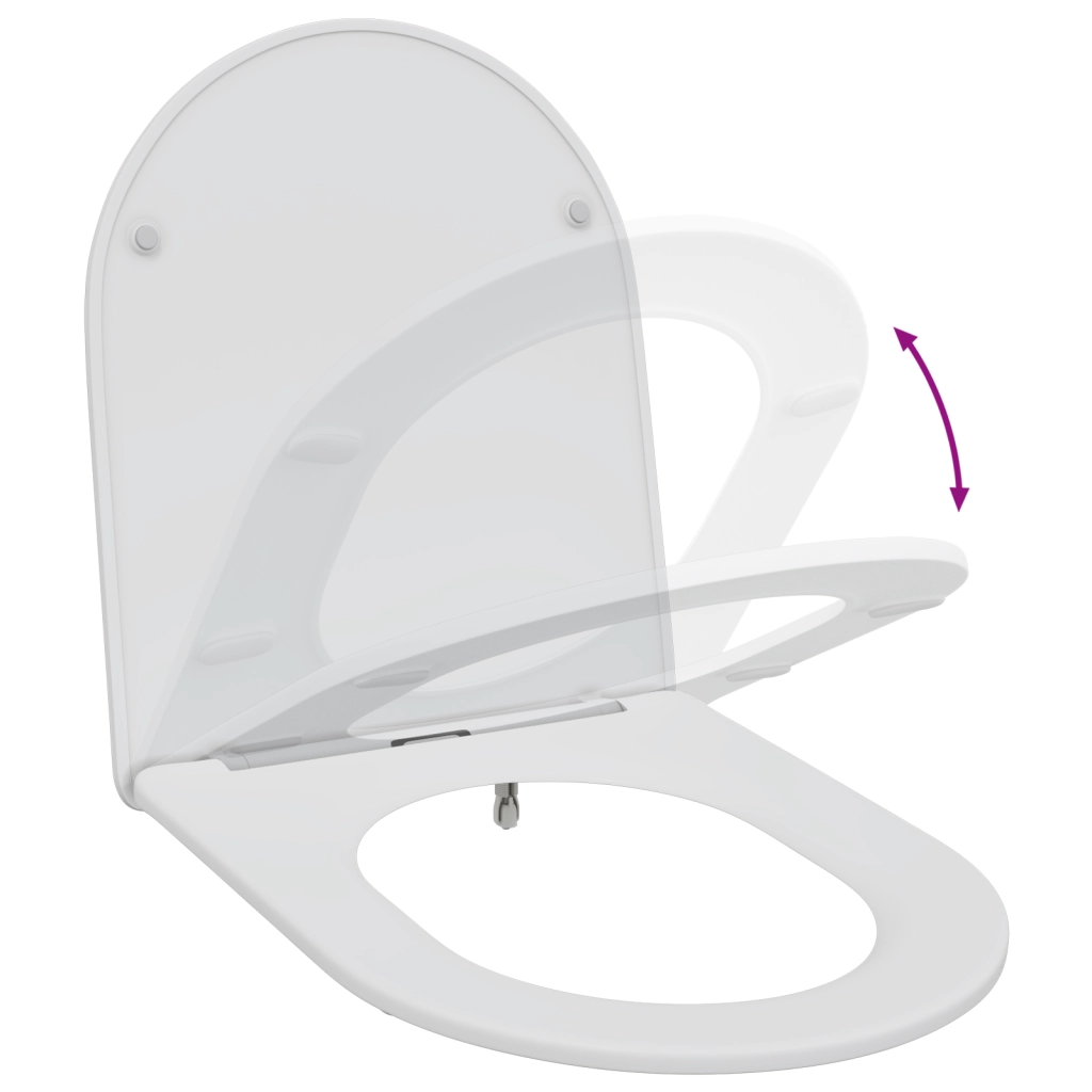 Sedile per Toilette con Chiusura Rapida e Soft Close in Duroplast Bianco