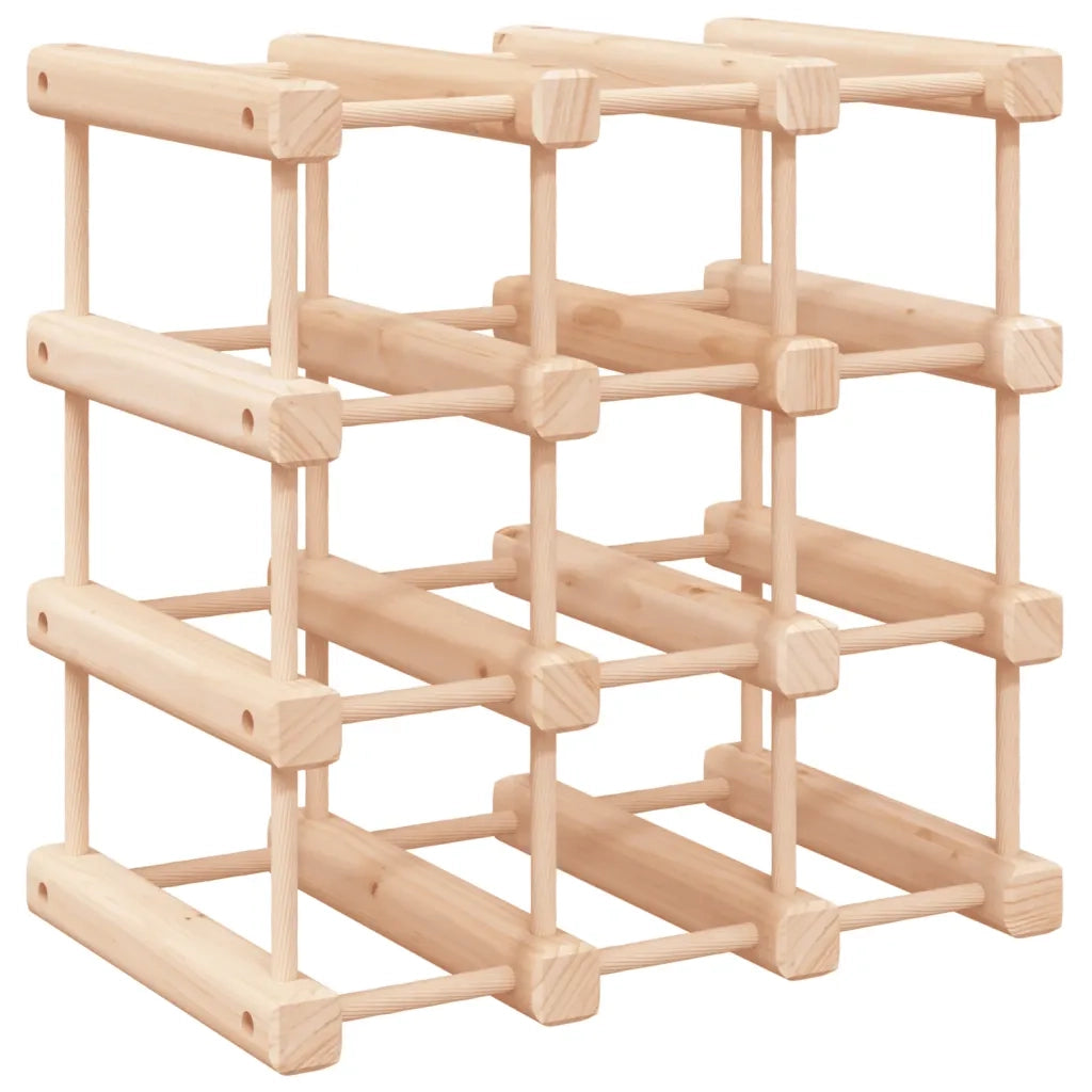 Portabottiglie Vino 12 Bottiglie 36x23x36cm Legno Massello Pino 353750