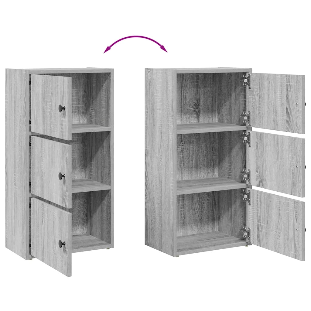 Libreria-Scaffale per Libri-Mobile di Stoccaggio Grigio Sonoma 40x24x77 cm in Legno Multistrato